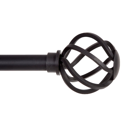 Kenney Mfg Kenney Cage 5/8" Standard Decorative Window Curtain Rod, 48-86", Black KN75205NP